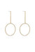 Crystal & 18k Gold Plated Linear Circle Drop Earrings