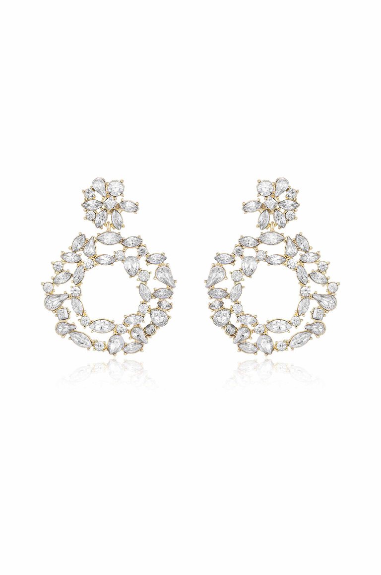 Crystal Bouquet 18k Gold Plated Earrings - Gold