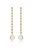 Crystal Chain Pearl Drop 18k Gold Plated Earrings - Gold