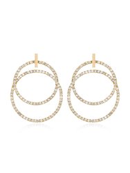 Crystal Dangle Loops 18k Gold Plated Earrings - Gold