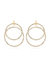 Crystal Dangle Loops 18k Gold Plated Earrings - Gold