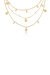 Crystal Detailed Triple Layer Necklace - Gold