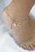 Crystal Dipped Multi 18k Gold Plated Chain Anklet