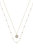 Crystal Disc 18k Gold Plated Layered Necklace Set - Gold