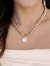 Crystal Disc Charm and 18k Gold Plated Chain Necklace