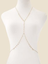 Crystal Fringe Body Chain in Gold - Gold