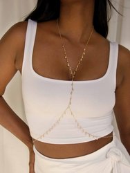 Crystal Fringe Body Chain in Gold