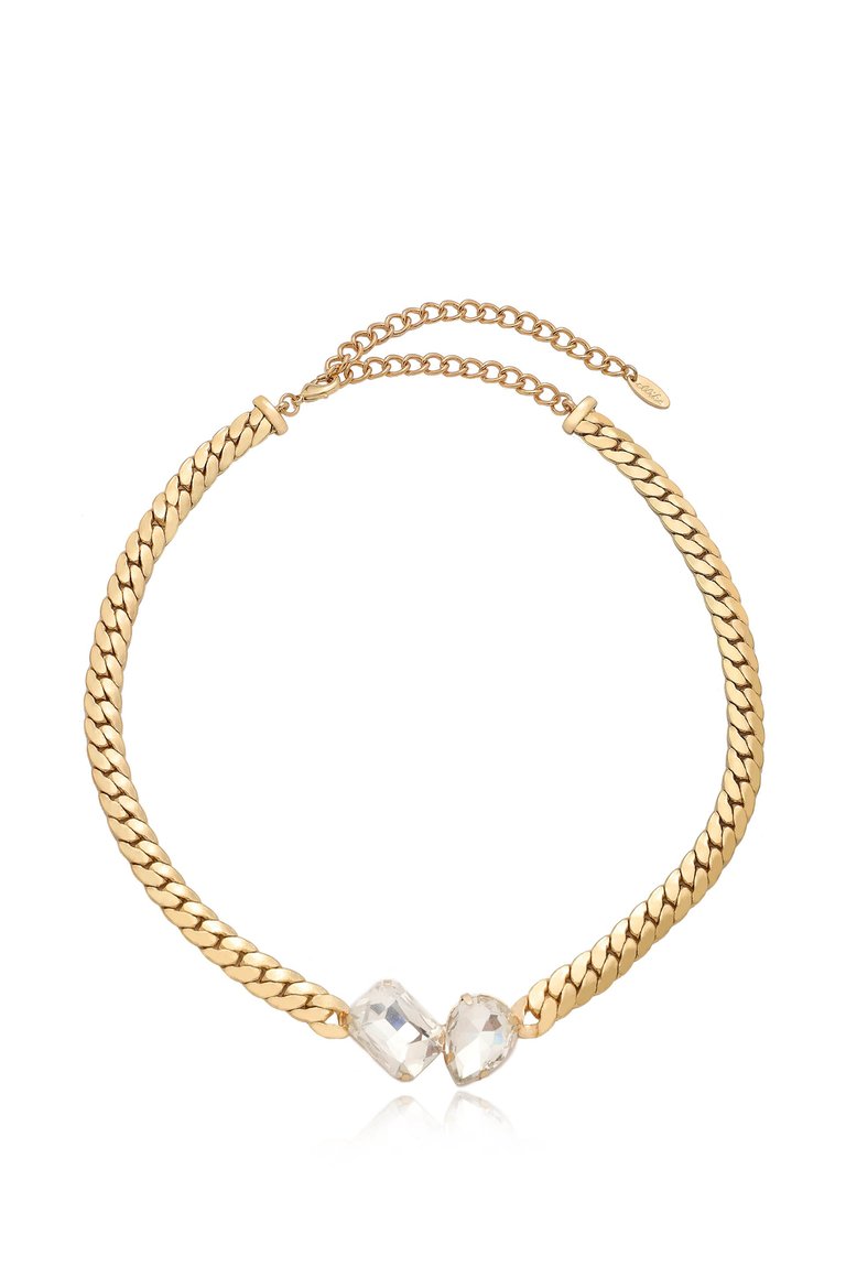 Crystal Gem 18k Gold Plated Necklace - 18k Gold Plated