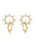 Crystal Golden Double Sun 18k Gold Plated Earrings - Gold