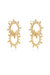Crystal Golden Double Sun 18k Gold Plated Earrings