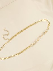 Crystal Interlocking Loops Chain Belt - Gold