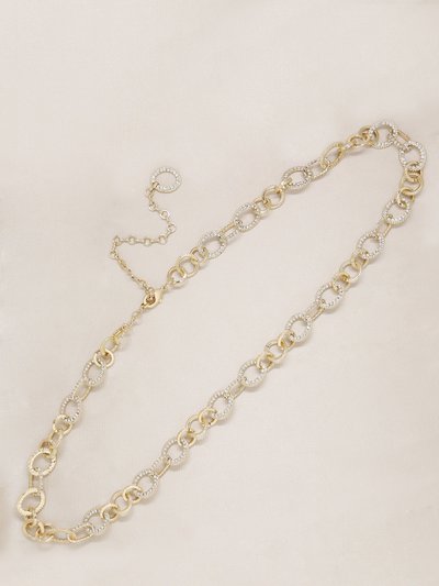 Ettika Crystal Link Belt In Clear & Gold product