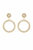 Crystal Pave 18k Gold Plated Drop Hoop Earrings - 18k Gold Plated