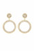 Crystal Pave 18k Gold Plated Drop Hoop Earrings - 18k Gold Plated