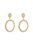 Crystal Pave 18k Gold Plated Drop Hoop Earrings