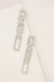 Crystal Rectangle Chain Link Earrings - Gold