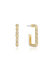 Crystal Studded 18k Gold Plated Rectangle Earrings - 18k Gold Plated