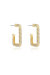 Crystal Studded 18k Gold Plated Rectangle Earrings