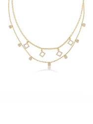 Crystaline 18k Gold Plated Necklace Set - Gold