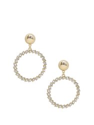 Cyclical Crystal Drop 18k Gold Plated Earrings