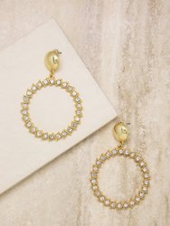 Cyclical Crystal Drop 18k Gold Plated Earrings - Gold