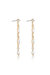 Dainty Linear Crystal Drop 18k Gold Plated Earrings