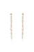 Dainty Linear Crystal Drop 18k Gold Plated Earrings - Gold