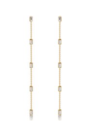 Dainty Statement Crystal Dangle Earrings - Clear Crystals