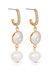 Dangling Freshwater Pearl Huggie Hoop Earrings