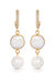 Dangling Freshwater Pearl Huggie Hoop Earrings