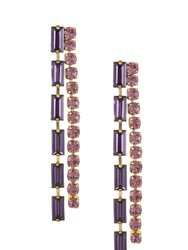 Date Night Crystal Drop Earrings - Purple Crystals