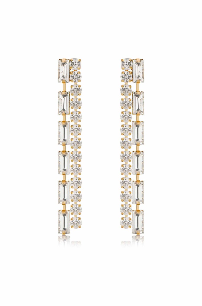 Date Night Crystal Drop Earrings - Clear Crystals
