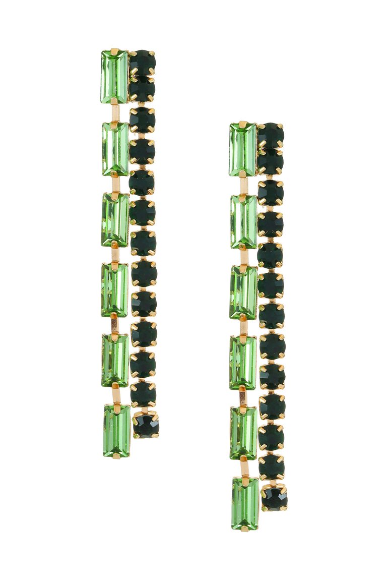 Date Night Crystal Drop Earrings - Emerald Crystals