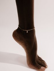Day Dreamer 18k Gold Plated Anklet With Crystal Charm