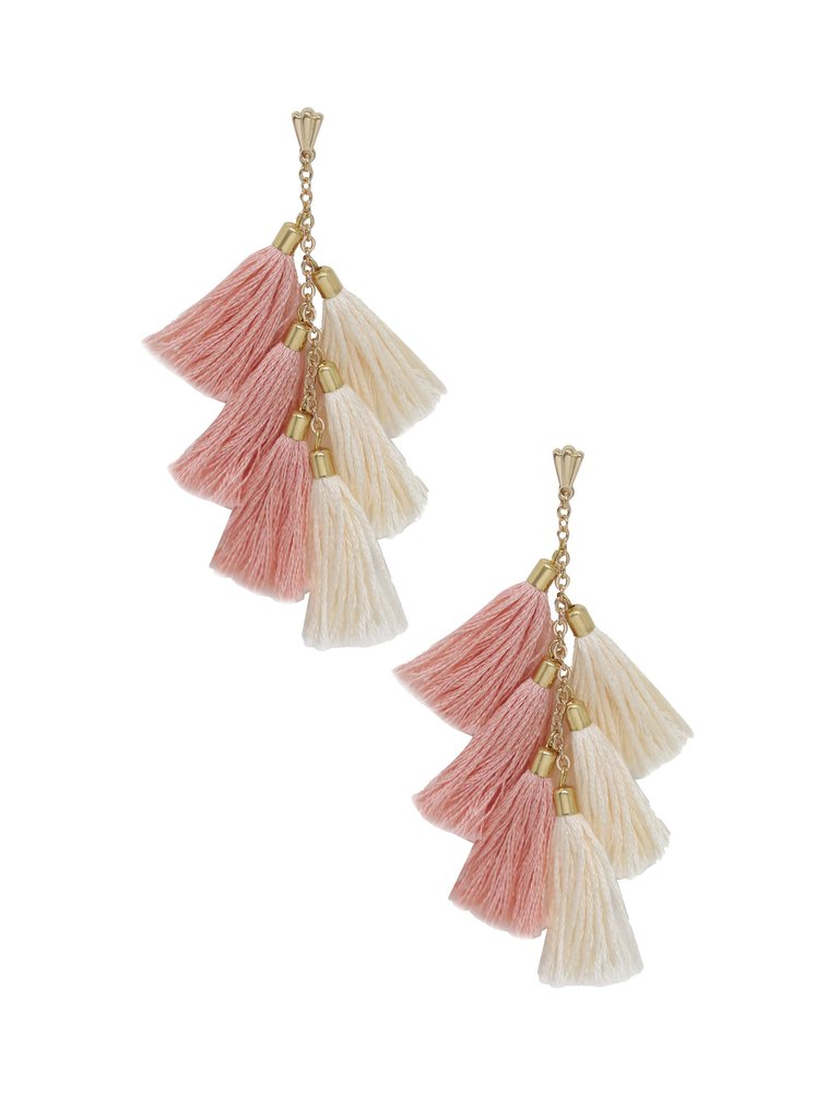 Daydreamer Tassel Earrings In Peach and Gold