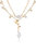 Deep Water Pearl 18k Gold Plated Lariat Necklace - 18k Gold Plated