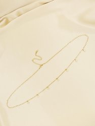 Delicate Crystal Droplet Gold Body Chain