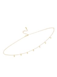 Delicate Crystal Droplet Gold Body Chain