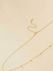 Delicate Crystal Droplet Gold Body Chain - Gold