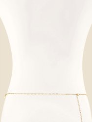 Delicate Crystal Droplet Gold Body Chain