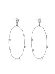 Delicate Crystal Large Oval Hoop Earrings