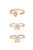 Delicate Daisy Crystal 18k Gold Plated Ring Set - Gold