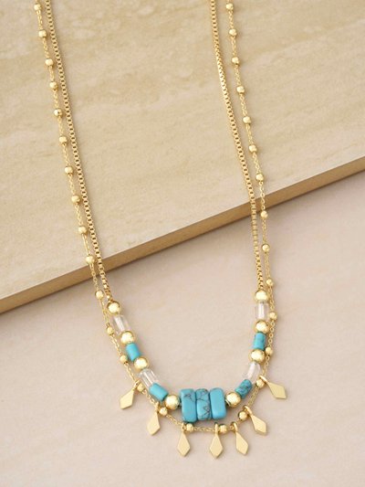 Ettika Desert Dreamer Turquoise Layered 18k Gold Plated Necklace product