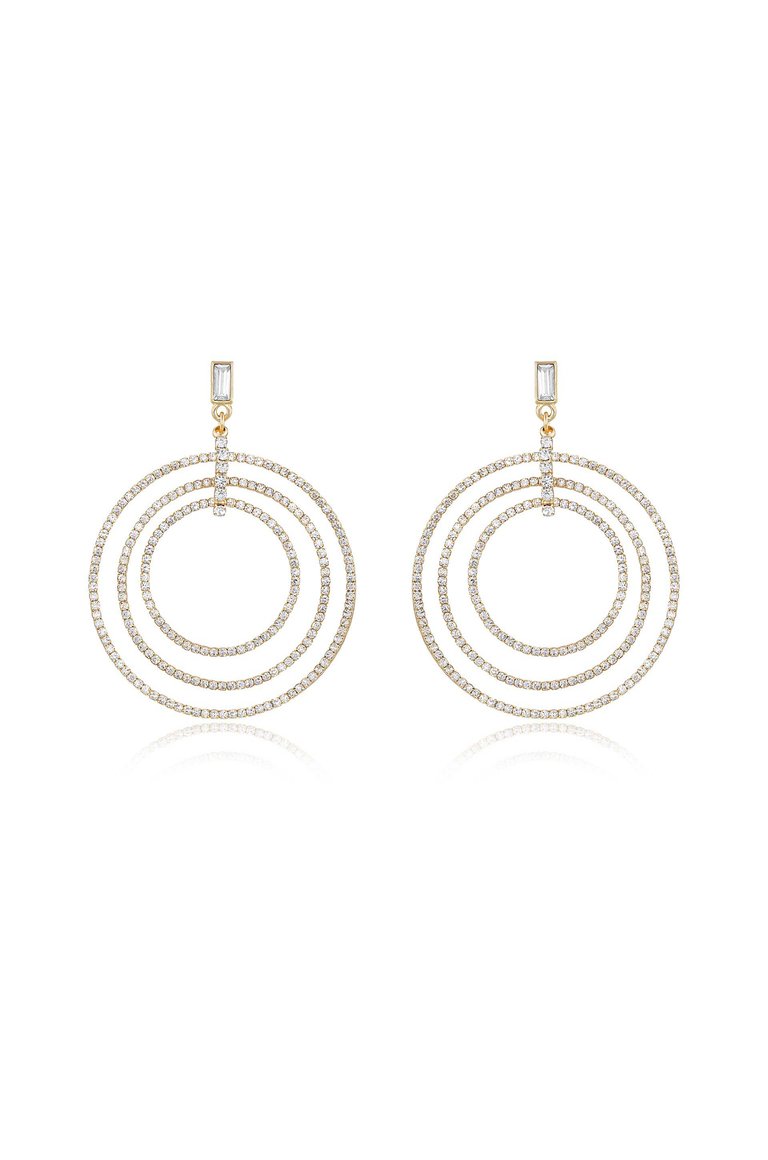 Disco Crystal Ring 18k Gold Plated Earrings - 18k Gold Plated