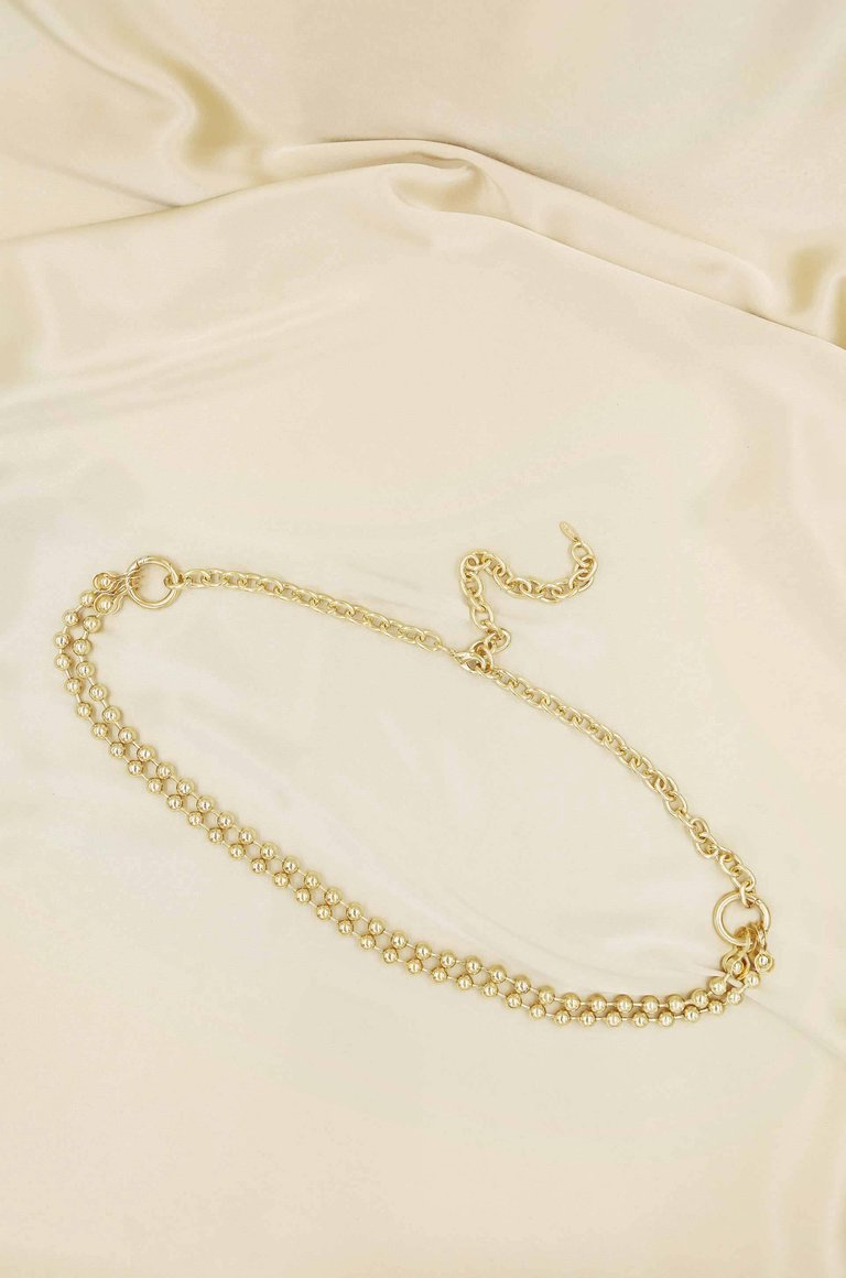 Double Ball Chain Gold Belt - Gold