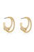 Double Crystal Pave Ring 18k Gold Plated Hoop Earrings