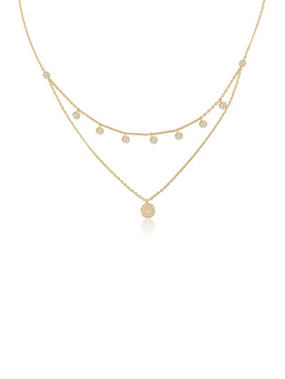 Ettika Double Layered Chain & Crystal Disc Necklace product