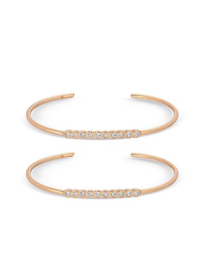 Ettika Double Take Crystal 18k Gold Plated Cuff Bracelets Set product