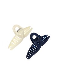 Down to Business Hair Claw Set -  Navy and Cream Acrylic
