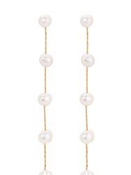 Dripping Pearl Delicate Drop Earrings - Pearl